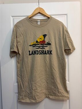 Men's Tan Landshark Beer Short-Sleeve Tee